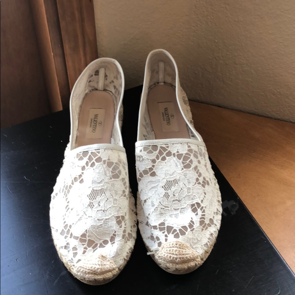 Authentic Valentino lace Flat Espadrille loafers